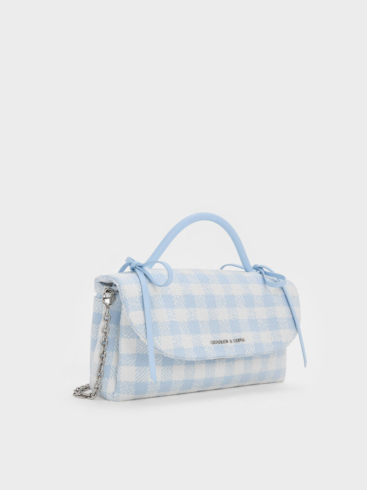 V&iacute; cầm tay phom chữ nhật Hazel Gingham, Gingham Blue, hi-res