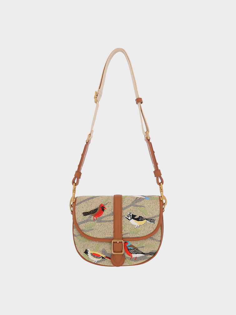 Flora Jacquard & Nylon Crossbody Bag, Multi, hi-res