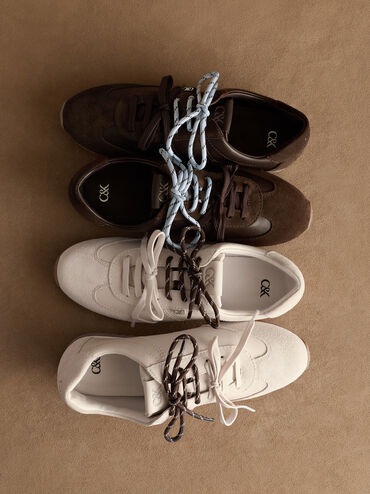 Jace Leather & Suede Sneakers, Chalk, hi-res