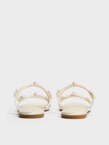 Gi&agrave;y sandals đế bệt Orinda Knot-Pearl, Bơ, hi-res
