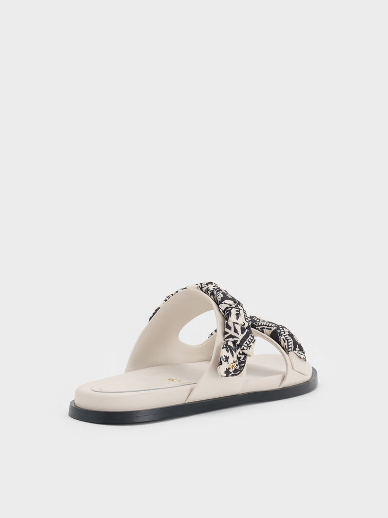 Tayari Leather Printed Double-Strap Sandals, Chalk, hi-res