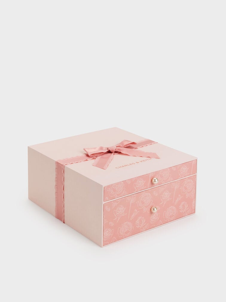 Bộ qu&agrave; tặng: T&uacute;i đeo vai Floral Mesh, Hồng nhạt, hi-res