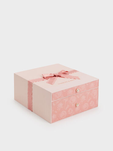 Bộ qu&agrave; tặng: T&uacute;i đeo vai Floral Mesh, Hồng nhạt, hi-res