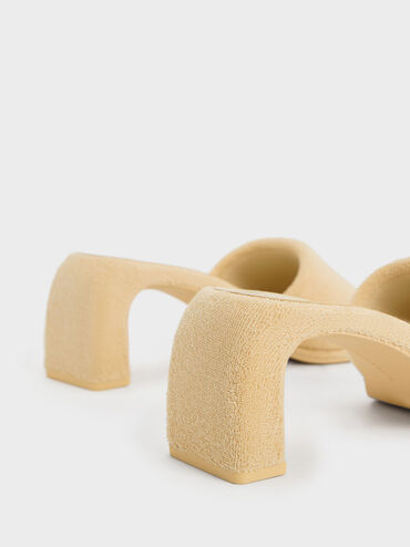 Giày mules cao gót Loey Textured, Be, hi-res