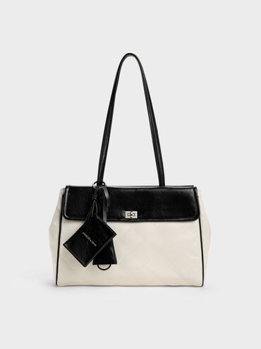 T&uacute;i tote chần b&ocirc;ng XL Apfra, Multi Cream, hi-res