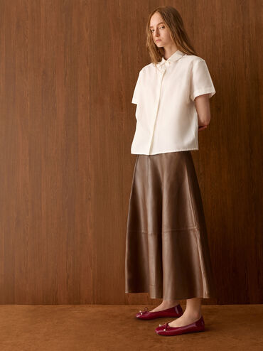 Gi&agrave;y b&uacute;p b&ecirc; mũi vu&ocirc;ng Barbara Patent, Đỏ, hi-res