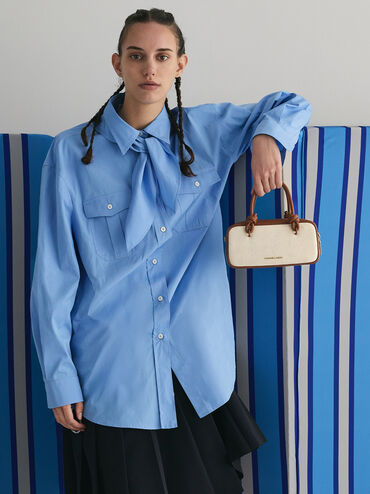 T&uacute;i x&aacute;ch Sammie Knotted Handle, Taupe Canvas, hi-res