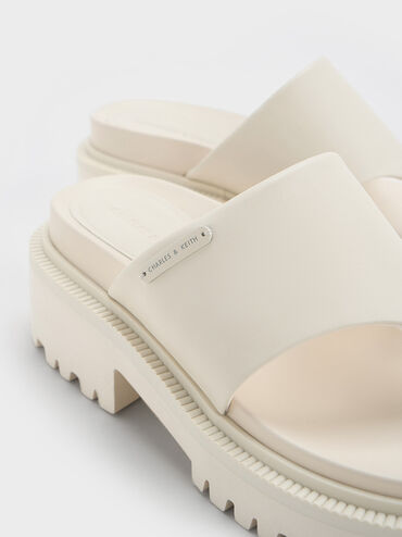 Dép kẹp Padded Ridged-Sole, Phấn, hi-res