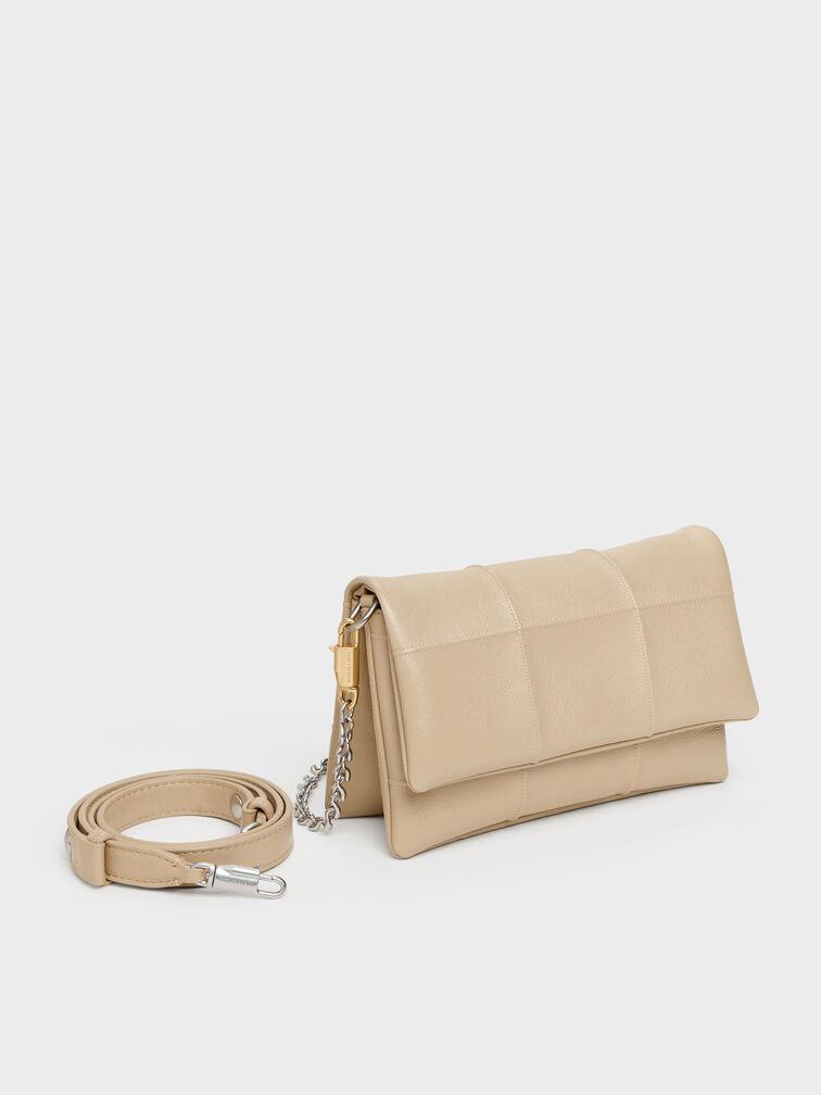 T&uacute;i đeo ch&eacute;o chần b&ocirc;ng Delfina, Sand Beige, hi-res