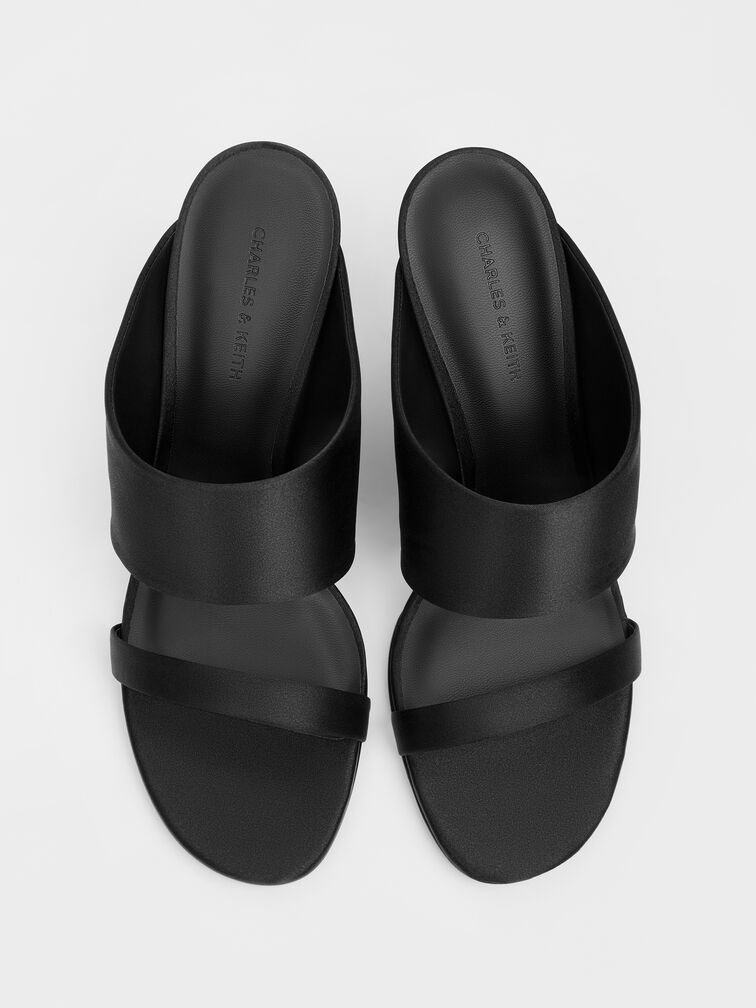 Gi&agrave;y mules đế xuồng quai ngang, Đen họa tiết, hi-res