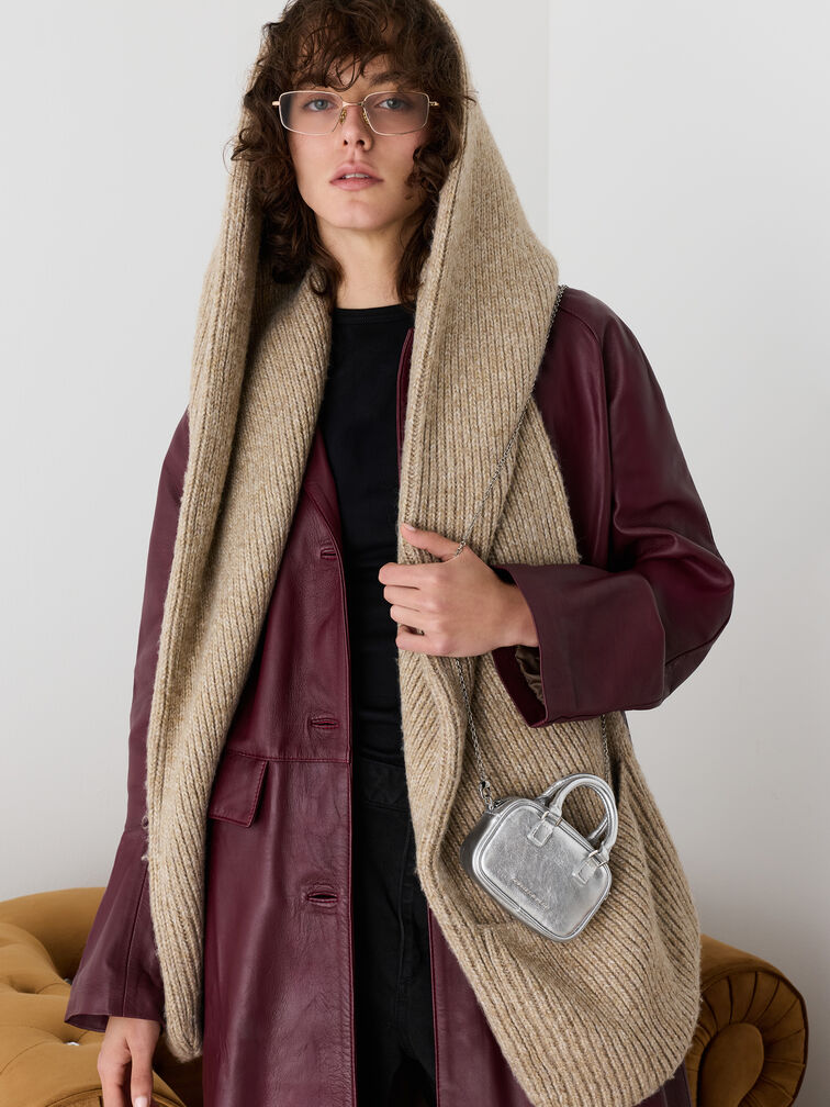 Sianna Metallic Bowling-Bag Charm​, Silver, hi-res