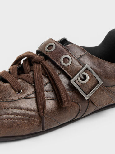 Gi&agrave;y sneakers cổ thấp Jollie Grommet, N&acirc;u đậm, hi-res