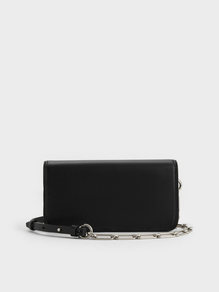 Lane Chain-Handle Wallet, Noir, hi-res