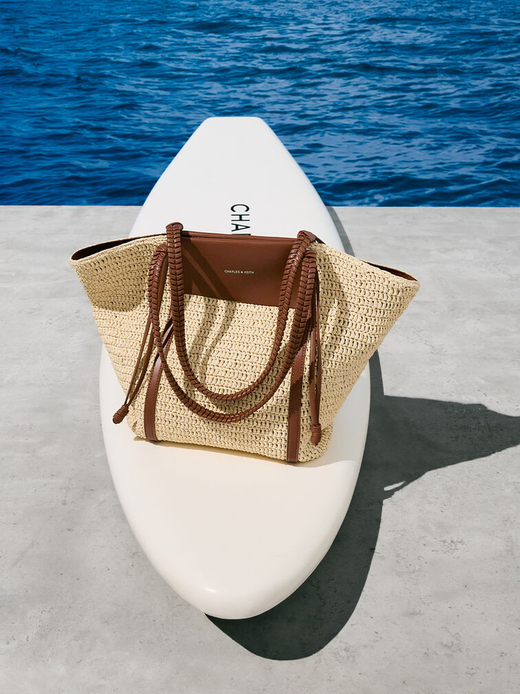 Shalia Raffia Tote Bag, Natural Raffia, hi-res