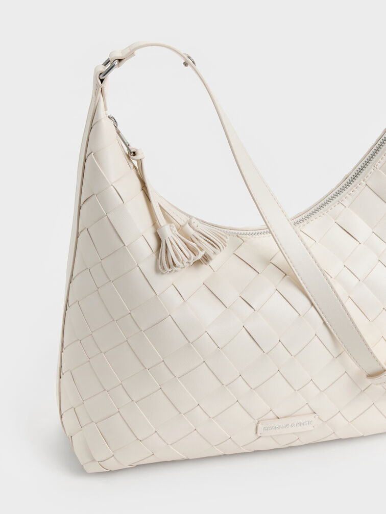 T&uacute;i đeo vai Ivette Woven Tassel, Kem, hi-res