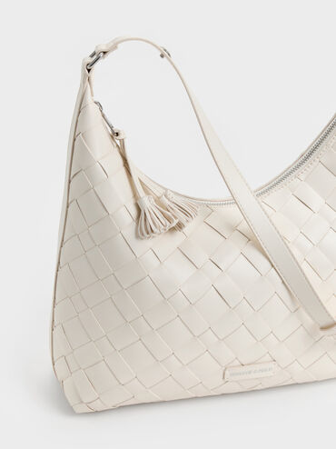 T&uacute;i đeo vai Ivette Woven Tassel, Kem, hi-res