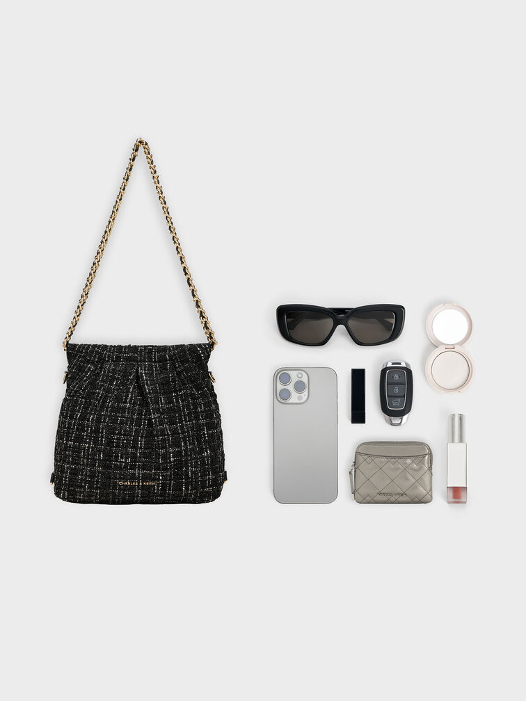 Balo phom chữ nhật Duo Tweed, Black Tweed, hi-res