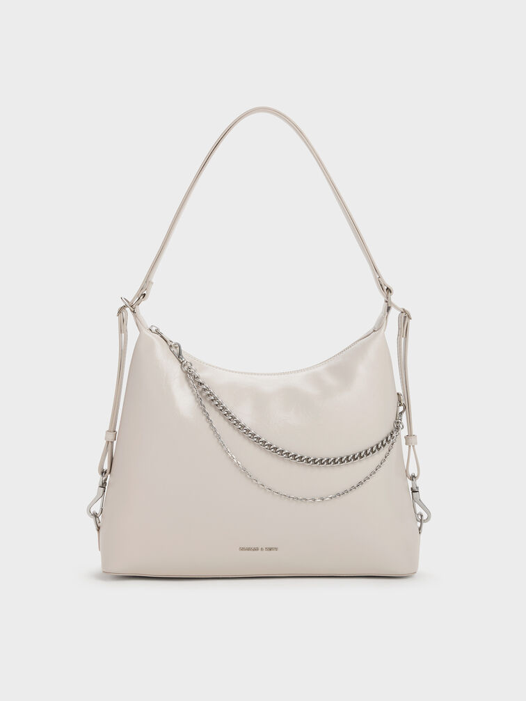 Atwood Chain Hobo Bag, Shell Grey, hi-res