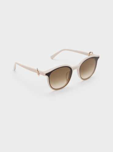 Ciara Heart-Motif Sunglasses, Oat, hi-res