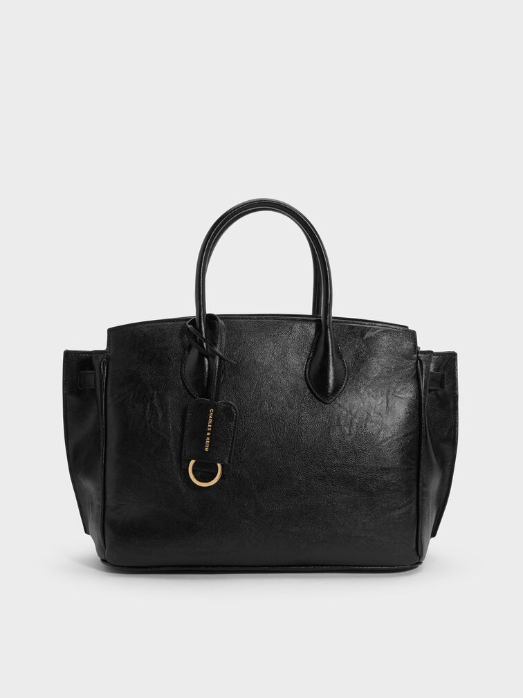 T&uacute;i tote Large Ginevra, Đen, hi-res