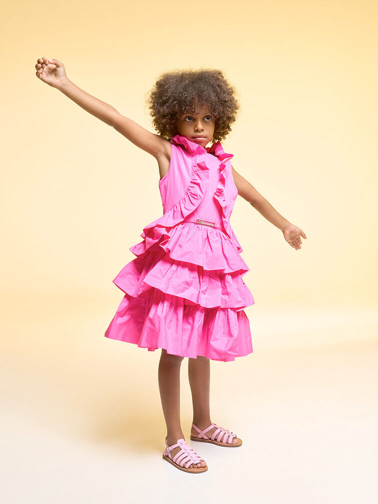 Giày sandals bé gái Caged, Hồng nhạt, hi-res