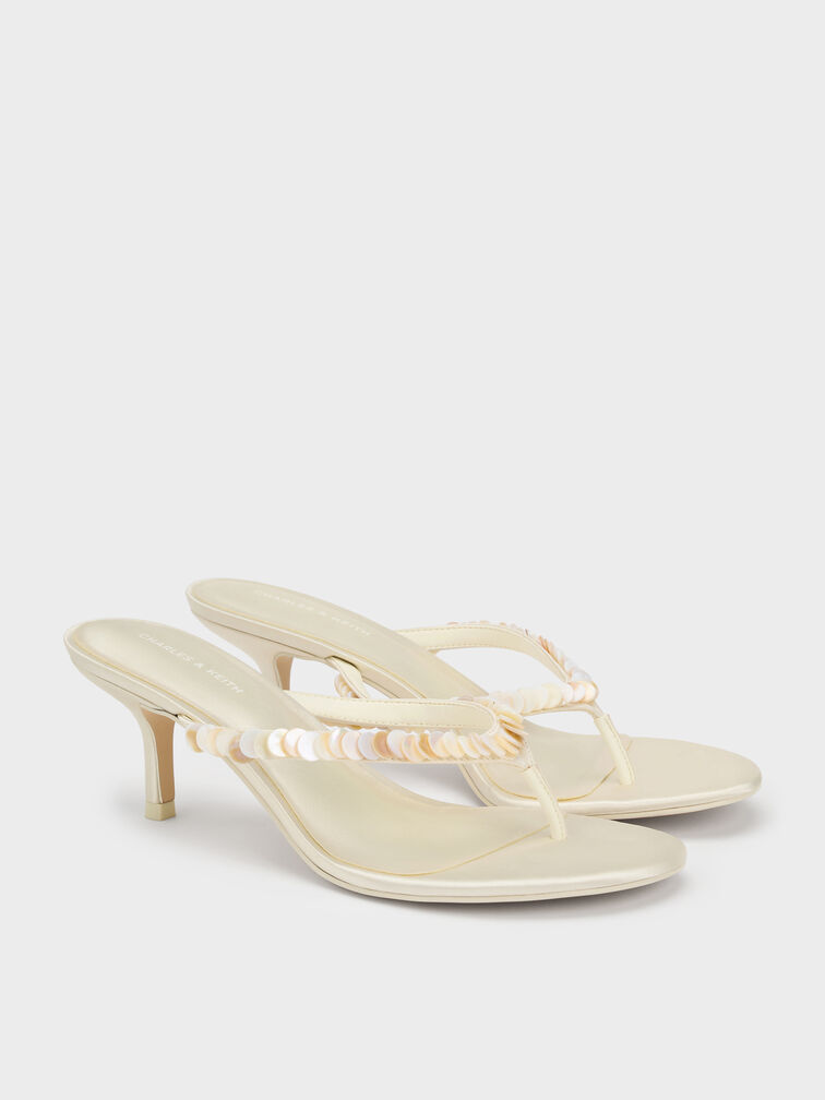 Gi&agrave;y mules cao g&oacute;t Briella Sequinned, Kem, hi-res