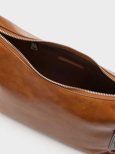 Atwood Chain Hobo Bag, Distressed Tan, hi-res