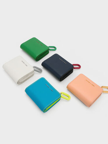 Corey Oval Keychain Zip Wallet, Orange, hi-res