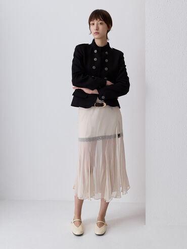Gi&agrave;y b&uacute;p b&ecirc; đế bệt Marie, Kem, hi-res