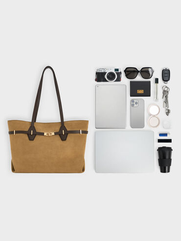 Túi tote phom chữ nhật Arlet, Sahara Sand, hi-res