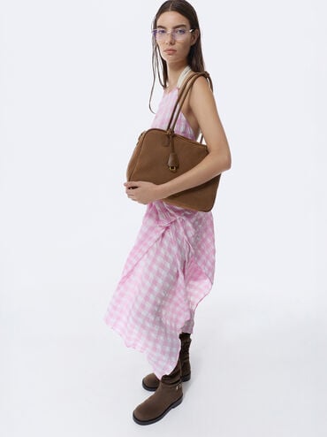 T&uacute;i đeo vai phom chữ nhật Large Sianna, N&acirc;u mocha, hi-res