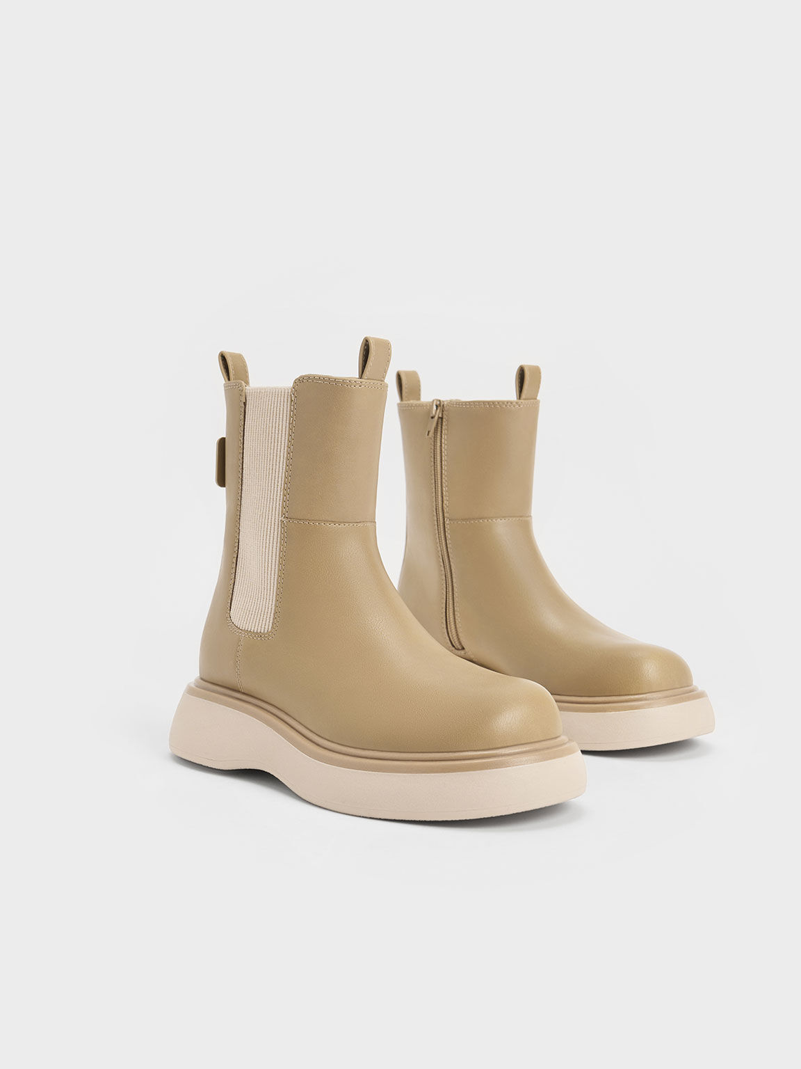 Giày chelsea boots trẻ em Double Pull Tab, Cát, hi-res