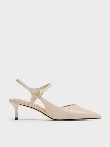 Gi&agrave;y sandals cao g&oacute;t Leather, X&aacute;m trắng, hi-res