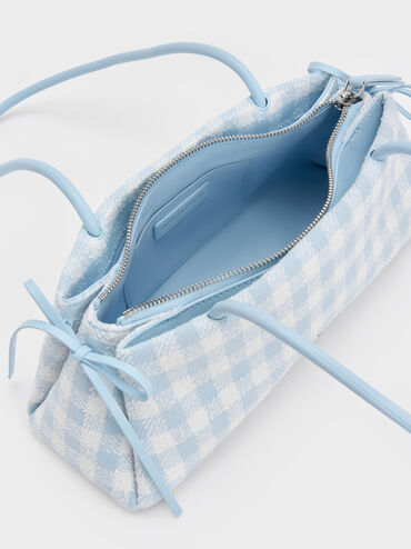 T&uacute;i đeo vai h&igrave;nh chữ nhật Hazel Gingham, Gingham Blue, hi-res