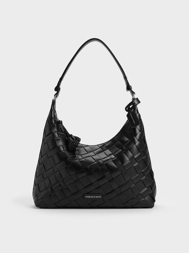 T&uacute;i đeo vai Ivette Woven Tassel, Noir, hi-res