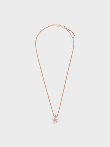 Roux X-Pendant Crystal Necklace, Rose Gold, hi-res