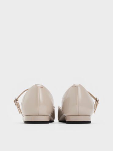 Pointed-Toe D'Orsay Mary Janes, Light Grey, hi-res