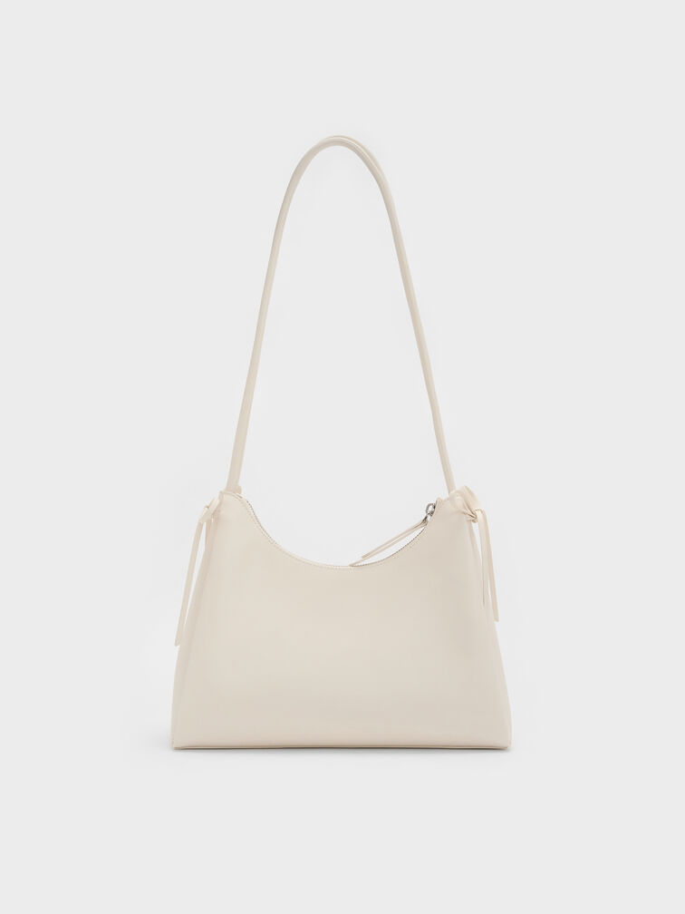 Hazel Bow Hobo Bag, Cream, hi-res