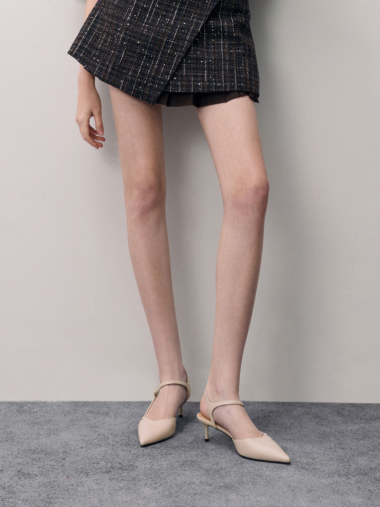 Gi&agrave;y sandals cao g&oacute;t Leather, X&aacute;m trắng, hi-res