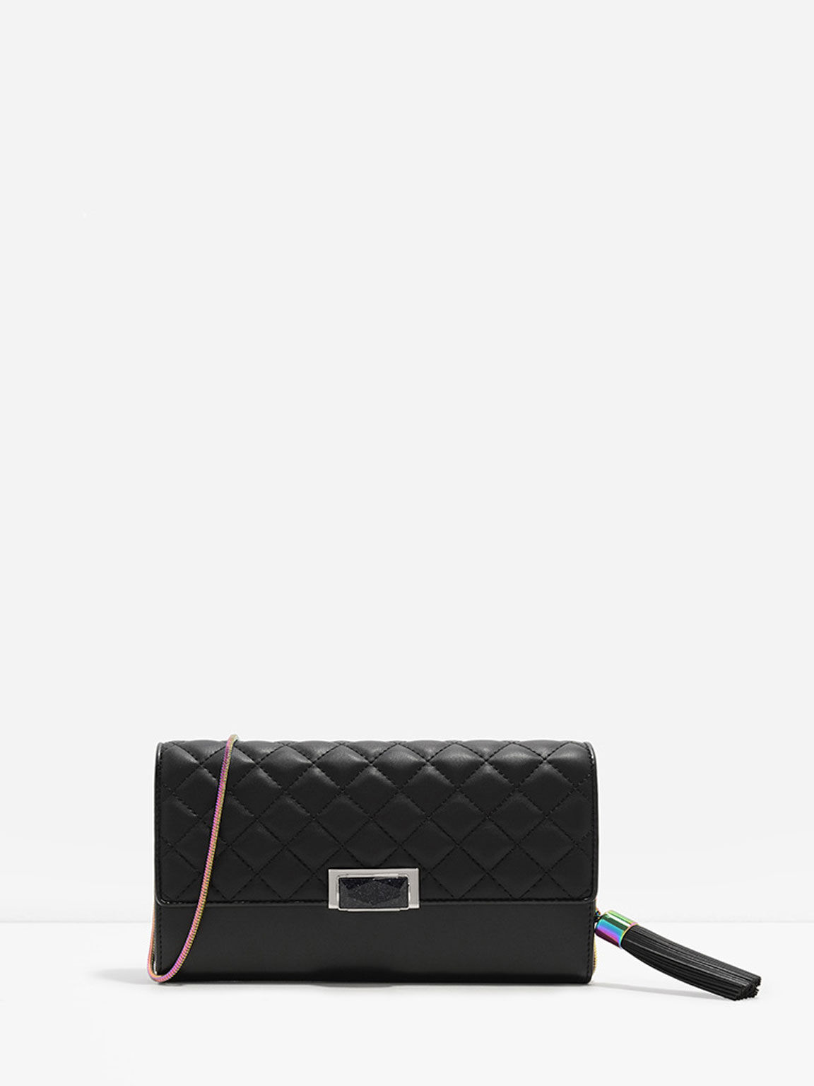 Black Quilted Clutch - Charles & Keith Vn