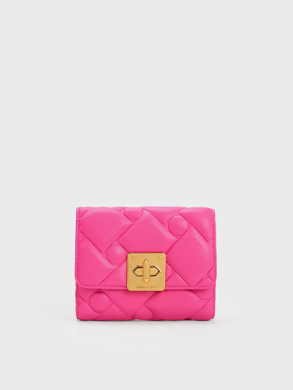 Tillie Quilted Wallet, Fuchsia, hi-res