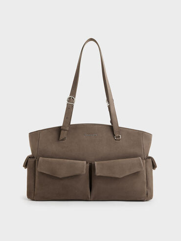 Rachel Multi-Pocket Tote Bag, Stone Grey, hi-res