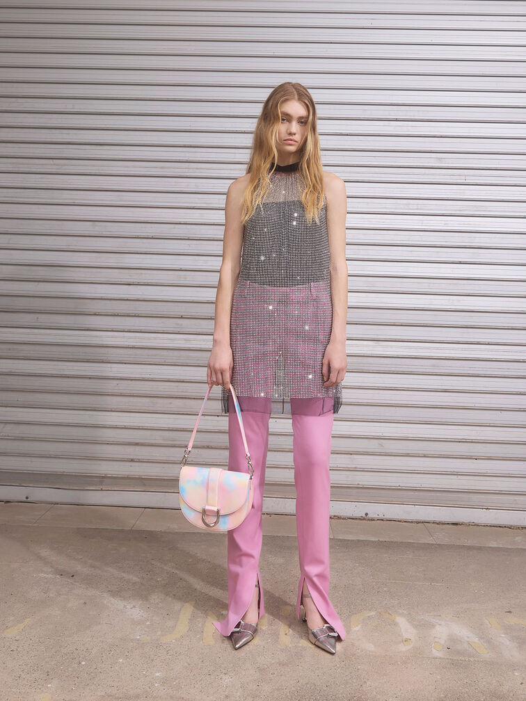 Gabine Swirl-Print Saddle Bag, Multi, hi-res