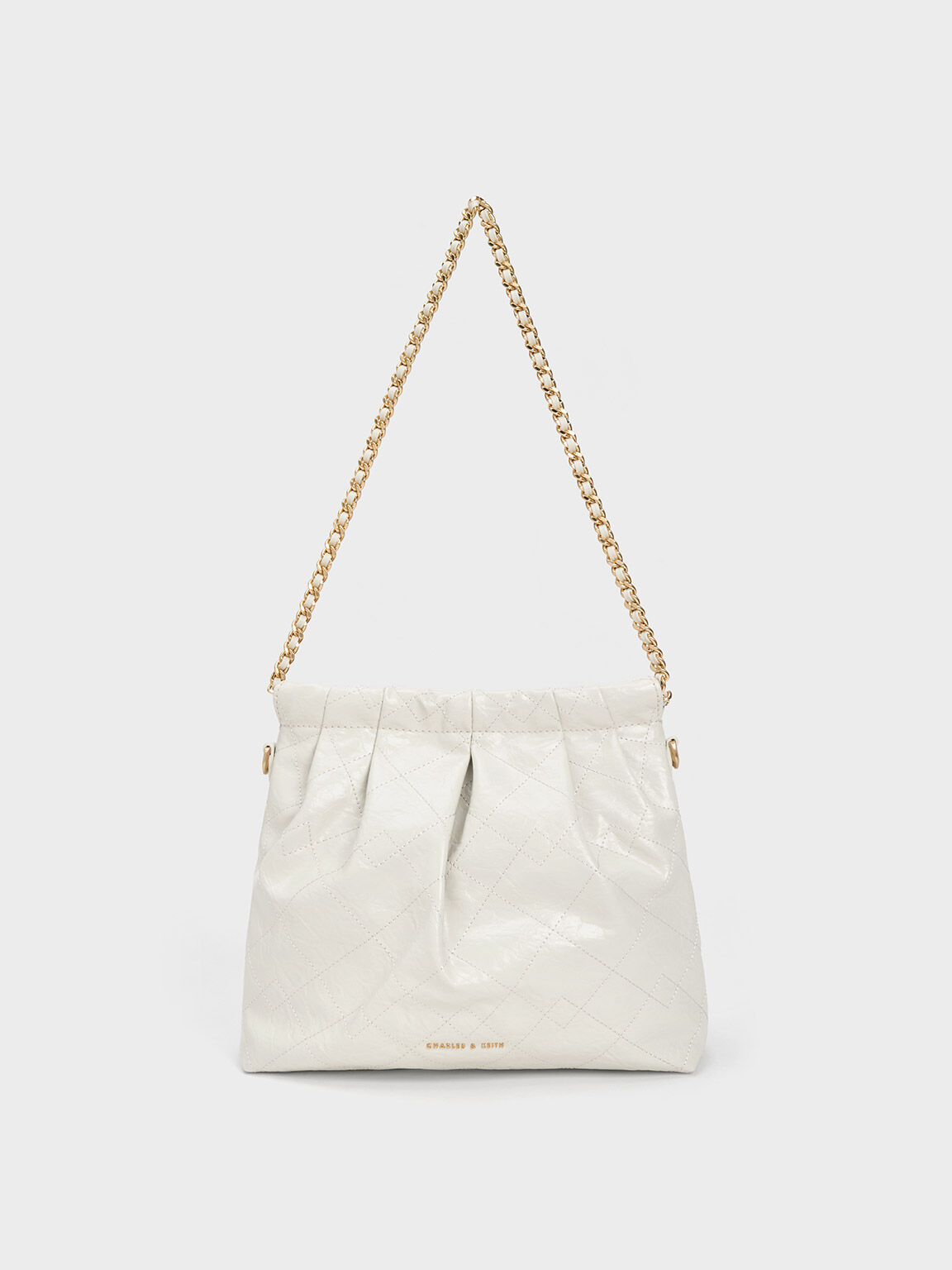 Quilted Crossbody Bag With Chain - White - Woman - Shoulder Bags -  parfois.com