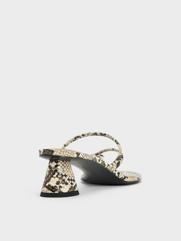 Gi&agrave;y mules cao g&oacute;t Metallic-Accent Strappy Toe-Ring, Hoạ tiết da b&aacute;o, hi-res