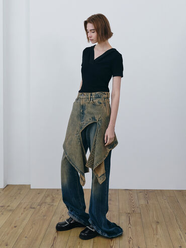 Gi&agrave;y lười Georgie Chain, Đen b&oacute;ng nh&aacute;m, hi-res