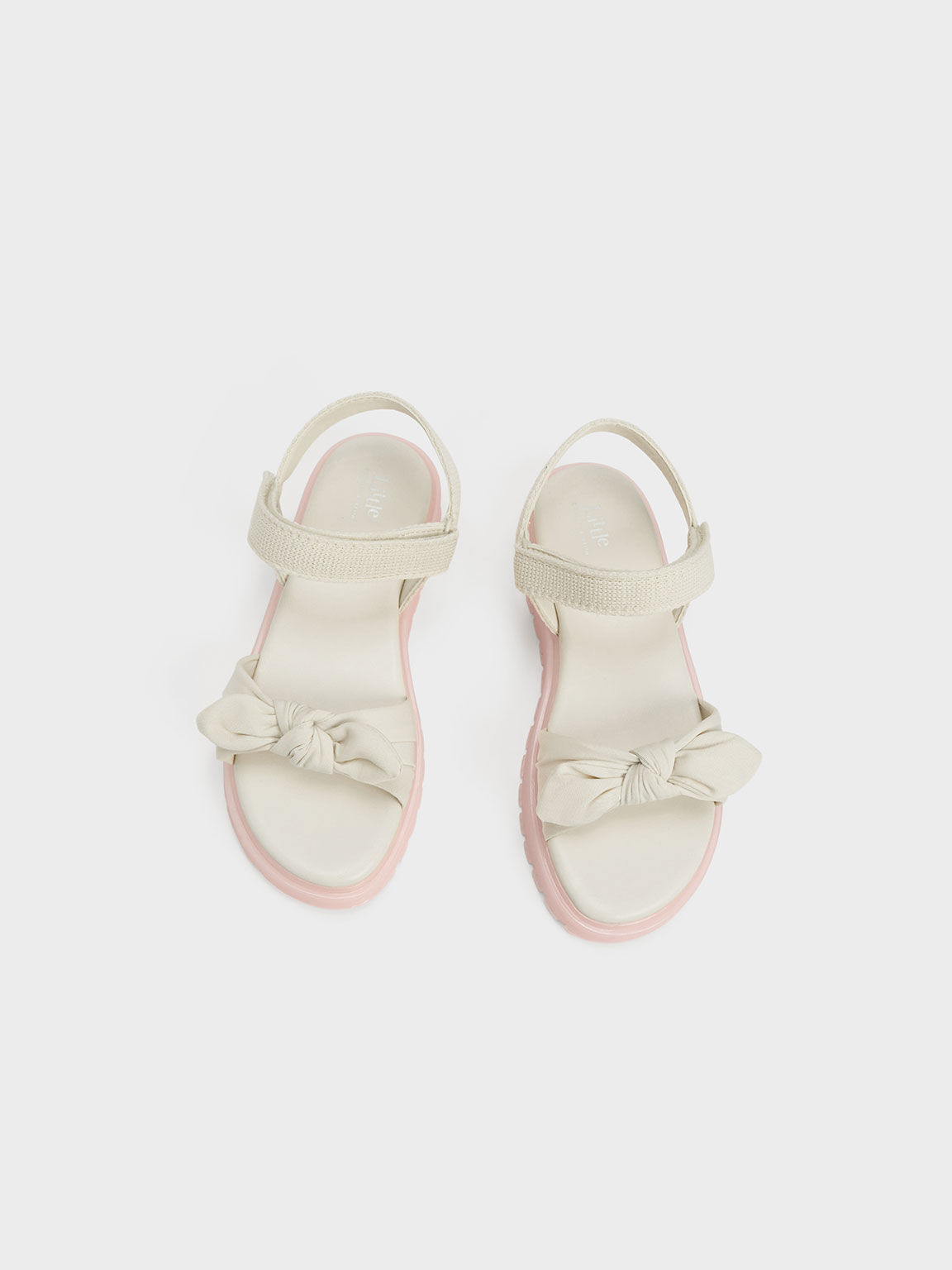Girls' Nylon Knotted Sandals, Chalk, hi-res
