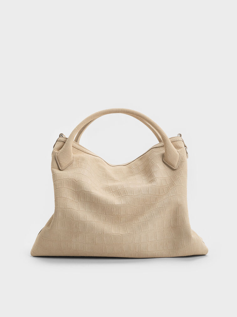 Delfina Chain Tote Bag, Dusted Oat, hi-res