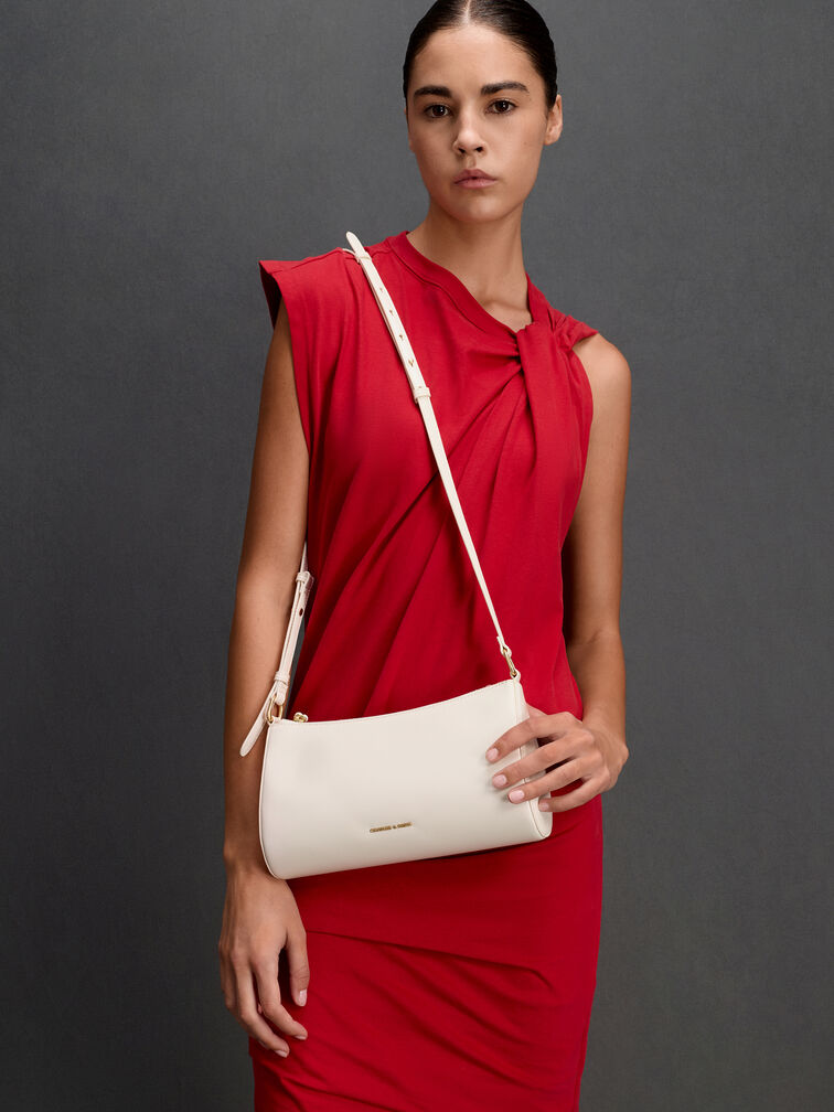 T&uacute;i đeo vai phom chữ nhật Augustine, Kem, hi-res