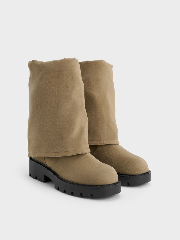 Gi&agrave;y boots cổ cao Camilla, Khaki, hi-res